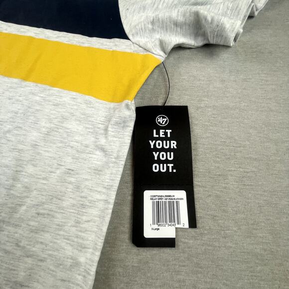 WVU West Virginia University New Gray Retro Striped Tee Gray Mountaineers XL NWT - Picture 3 of 6